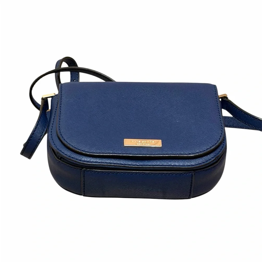 Kate Spade Navy Laurel Way Carsen Leather Crossbody Bag Purse Adjustable Strap
